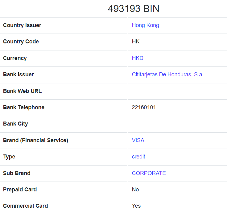 493193香港虚拟信用卡简介